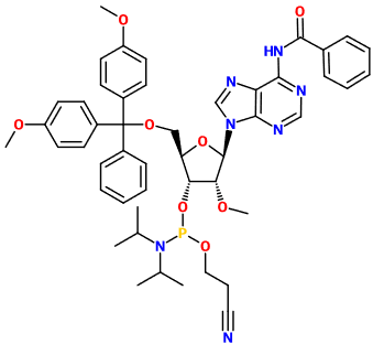 (image for) MC082301 N6-Benzoyl-5'-O-DMT-2'-O-methyladenosine 3'-CE phosphoramidite